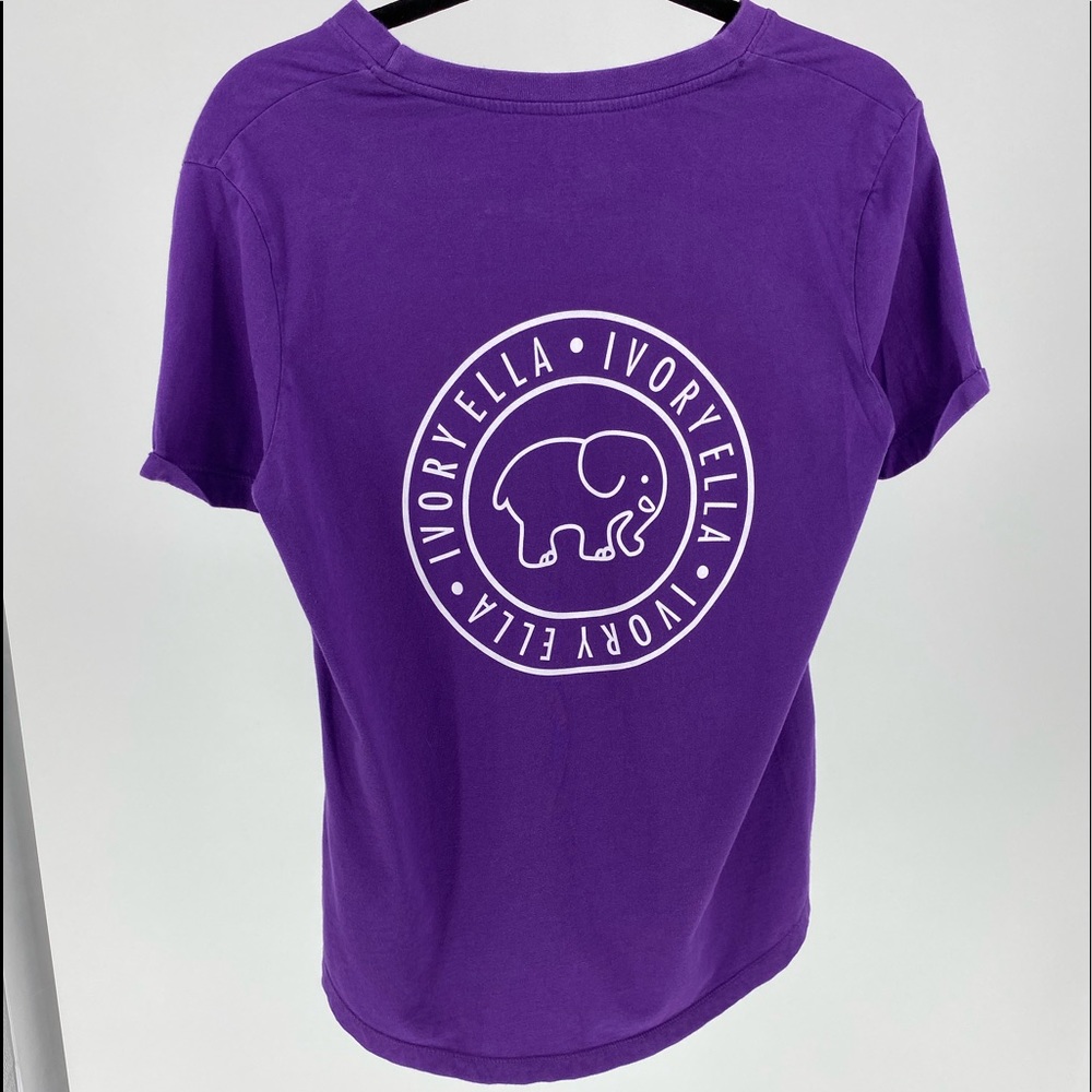 Small Ivory Ella Short Sleeve Purple T-Shirt Women